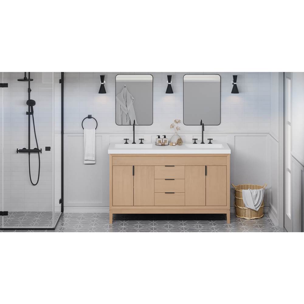 Jeffrey Alexander - Theodora 60'' Double Bathroom Vanity Set - Natural Oak