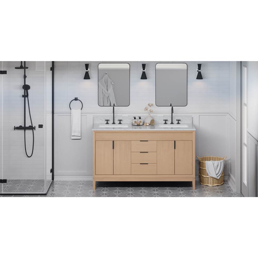 Jeffrey Alexander - Theodora 60'' Double Bathroom Vanity Set - Natural Oak