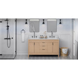 Jeffrey Alexander - Theodora 60'' Double Bathroom Vanity Set - Natural Oak