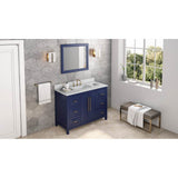 Jeffrey Alexander - 48'' Hale Blue Cade Vanity, White Carrara Marble Vanity Top, undermount rectangle bowl - Hale Blue