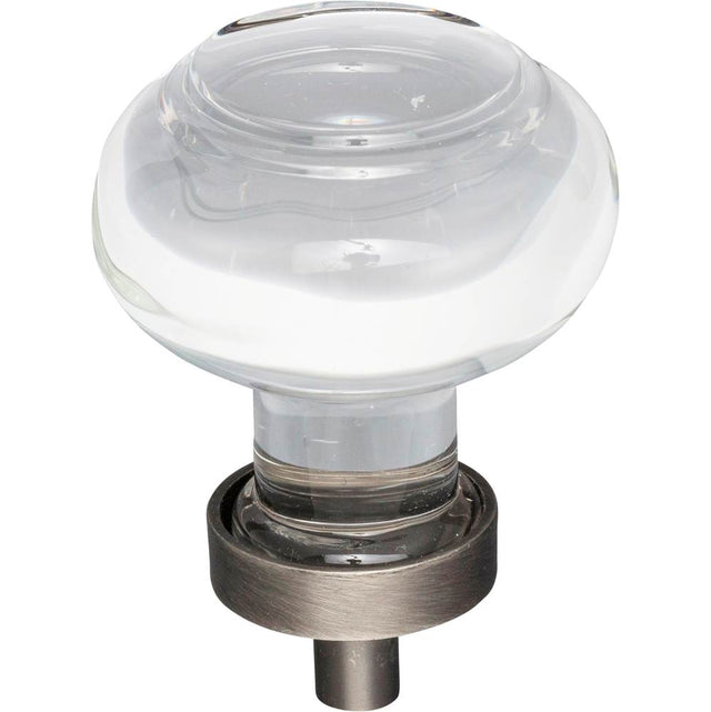 Jeffrey Alexander - 1-7/16'' Diameter Brushed Pewter Button Glass Harlow Cabinet Knob - Brushed Pewter
