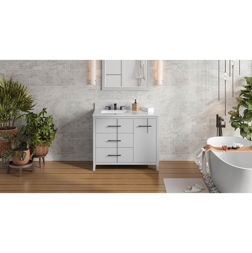 Jeffrey Alexander - 42'' Grey Katara Vanity, left offset - Grey