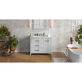Jeffrey Alexander - 42'' Grey Katara Vanity, left offset - Grey