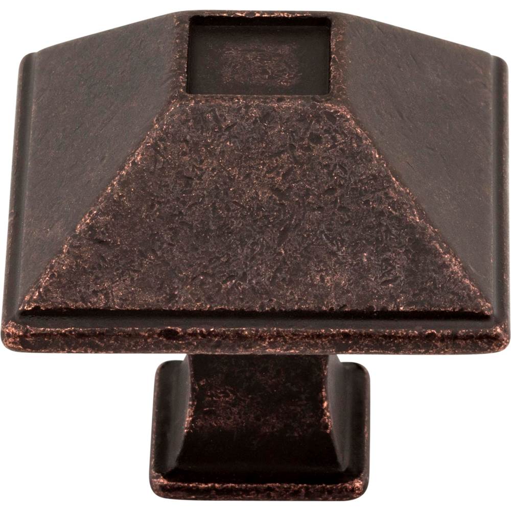 1-1/4'' Overall Length Distressed Oil Rubbed Bronze Square Tahoe Cabinet Knob
