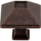 1-1/4'' Overall Length Distressed Oil Rubbed Bronze Square Tahoe Cabinet Knob