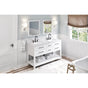 Jeffrey Alexander - 60'' White Wavecrest Vanity, double bowl - White