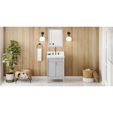 Jeffrey Alexander - 24'' Grey Theodora Vanity, Calacatta Vienna Quartz Vanity Top, Undermount Rectangle Bowl - Grey