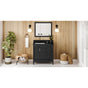 Jeffrey Alexander - 36'' Black Theodora Vanity, Left Offset, Black Granite Vanity Top, Undermount Rectangle Bowl - Black