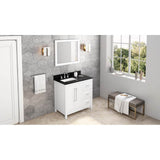 36'' Black Cade Vanity, left offset, Black Granite Vanity Top, undermount rectangle bowl