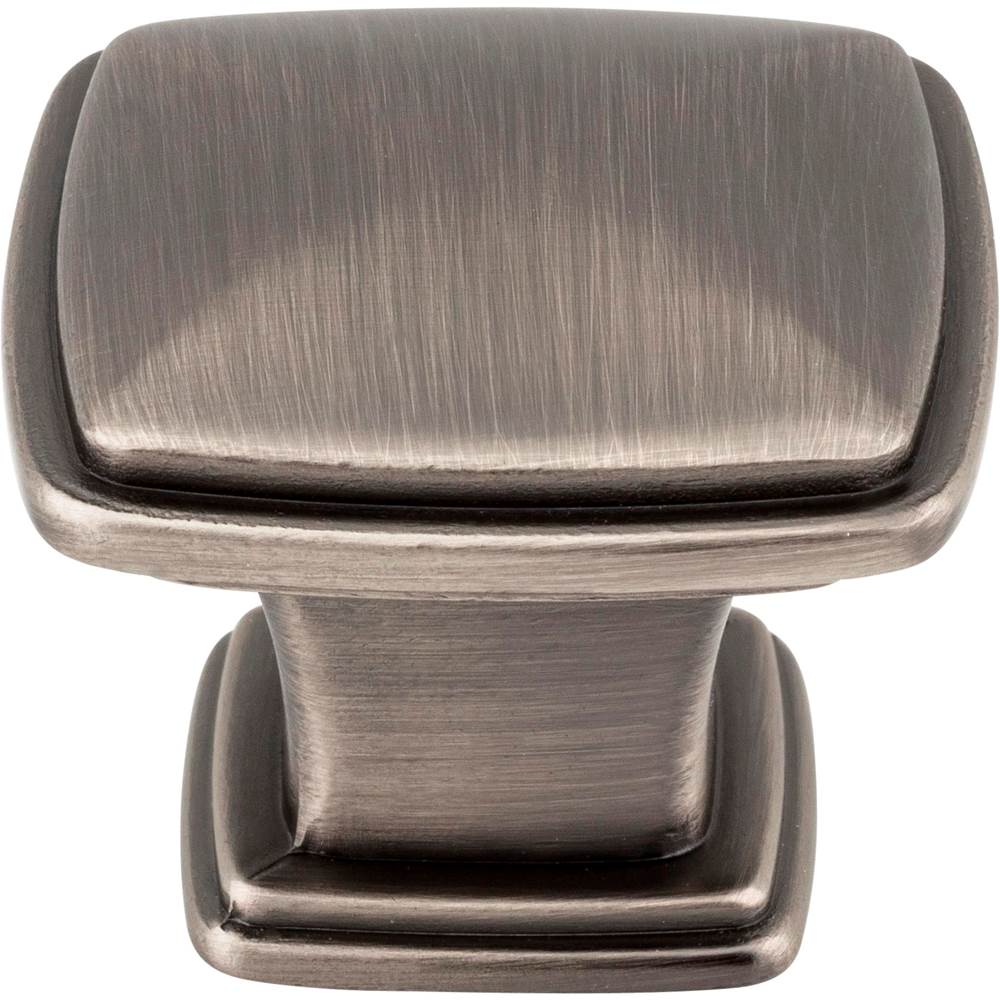 1-3/16'' Overall Length Brushed Pewter Square Milan 1 Cabinet Knob