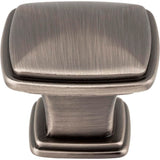 1-3/16'' Overall Length Brushed Pewter Square Milan 1 Cabinet Knob
