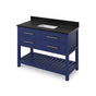 Jeffrey Alexander - 48'' Hale Blue Wavecrest Vanity, Black Granite Vanity Top, undermount rectangle bowl - Hale Blue
