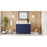 Jeffrey Alexander - 48'' Hale Blue Theodora Vanity, Calacatta Vienna Quartz Vanity Top, Undermount Rectangle Bowl - Hale Blue