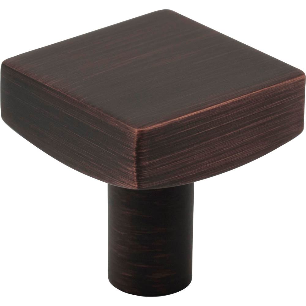 Jeffrey Alexander - 1-1/8'' Overall Length Brushed Oil Rubbed Bronze Square Dominique Cabinet Knob - Brushed Oil Rubbed Bronze