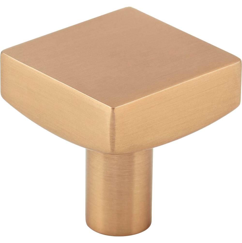Jeffrey Alexander - 1-1/8'' Overall Length Satin Bronze Square Dominique Cabinet Knob - Satin Bronze