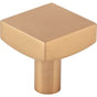 Jeffrey Alexander - 1-1/8'' Overall Length Satin Bronze Square Dominique Cabinet Knob - Satin Bronze