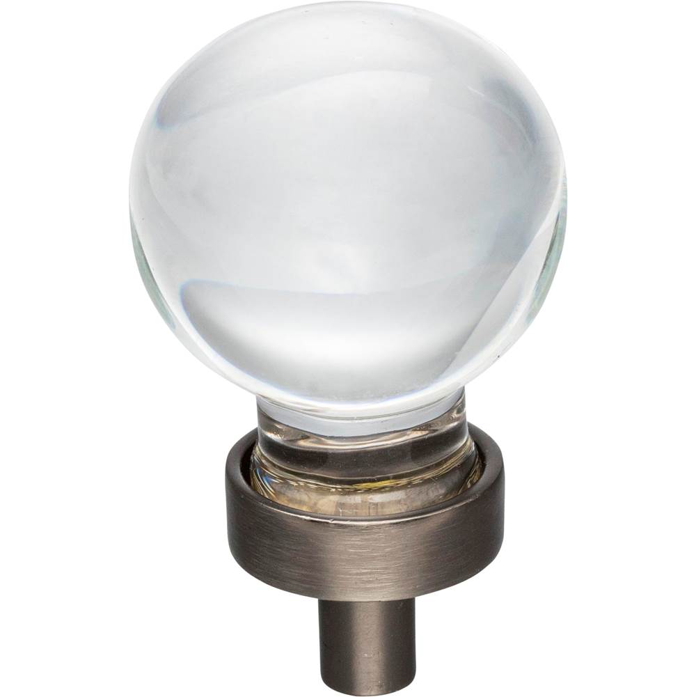 Jeffrey Alexander - 1-1/16'' Diameter Brushed Pewter Sphere Glass Harlow Cabinet Knob - Brushed Pewter