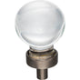 Jeffrey Alexander - 1-1/16'' Diameter Brushed Pewter Sphere Glass Harlow Cabinet Knob - Brushed Pewter