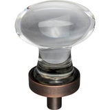 1-1/4'' Overall Length Brushed Oil Rubbed Bronze Football Glass Harlow Cabinet Knob