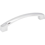 Jeffrey Alexander - 128 mm Center-to-Center Polished Chrome Square Merrick Cabinet Pull - Polished Chrome