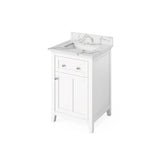 Jeffrey Alexander - 24'' White Chatham Vanity, Calacatta Vienna Quartz Vanity Top, undermount rectangle bowl - White