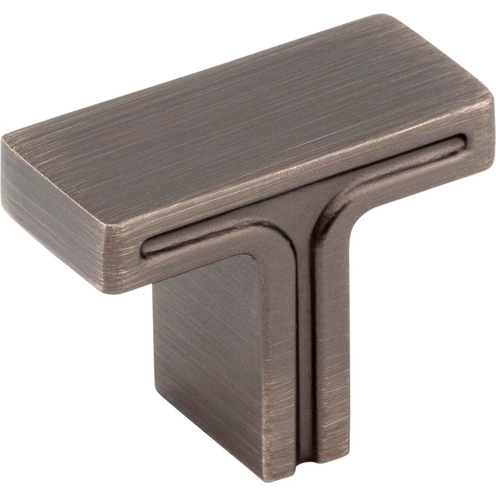 Jeffrey Alexander - 1-3/8'' Overall Length Brushed Pewter Rectangle Anwick Cabinet Knob - Brushed Pewter