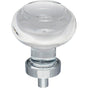 Jeffrey Alexander - 1-7/16'' Diameter Polished Chrome Button Glass Harlow Cabinet Knob - Polished Chrome