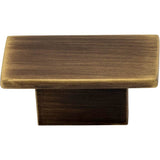 1-9/16'' Overall Length Antique Brushed Satin Brass Rectangle Mirada Cabinet Knob