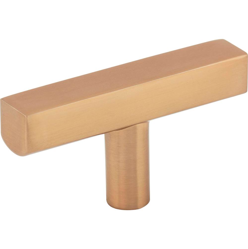 Jeffrey Alexander - 2-1/4'' Satin Bronze Dominique Cabinet ''T'' Knob - Satin Bronze