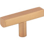 Jeffrey Alexander - 2-1/4'' Satin Bronze Dominique Cabinet ''T'' Knob - Satin Bronze