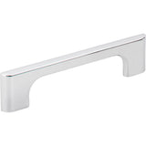 Jeffrey Alexander - 96 mm Center-to-Center Polished Chrome Asymmetrical Leyton Cabinet Pull - Polished Chrome