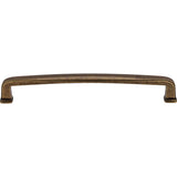 160 mm Center-to-Center Lightly Distressed Antique Brass Square Milan 1 Cabinet Pull