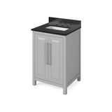 Jeffrey Alexander - 24'' Grey Cade Vanity, Black Granite Vanity Top, undermount rectangle bowl - Grey