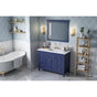 Jeffrey Alexander - 48'' Hale Blue Chatham Vanity, White Carrara Marble Vanity Top, undermount rectangle bowl - Hale Blue