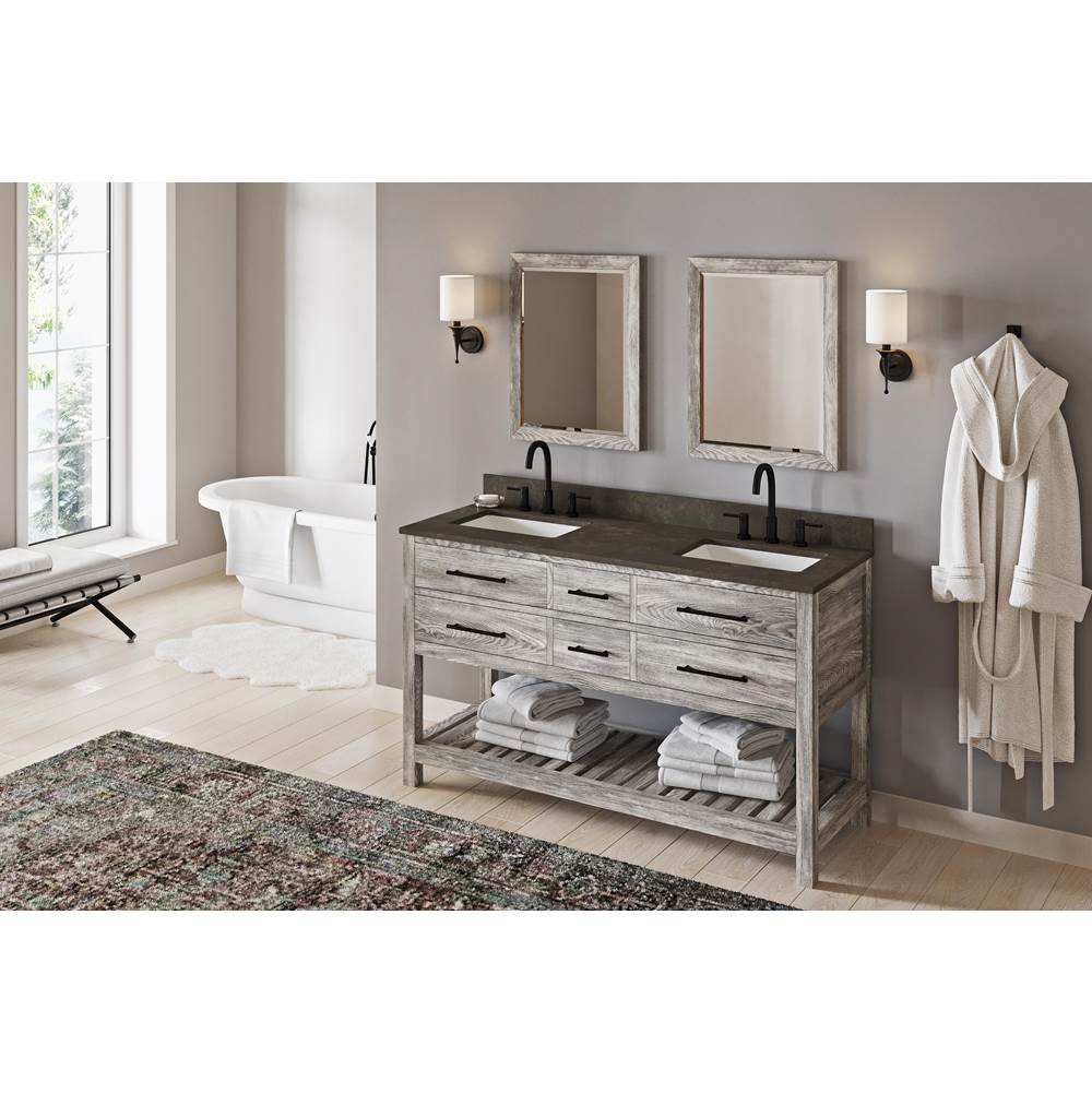60'' Grey Wavecrest Vanity, double bowl
