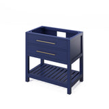 36'' Hale Blue Wavecrest Vanity, Calacatta Vienna Quartz Vanity Top, undermount rectangle bowl