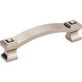 Jeffrey Alexander - 96 mm Center-to-Center Satin Nickel Square Delmar Cabinet Pull - Satin Nickel