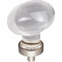 Jeffrey Alexander - 1-5/8'' Overall Length Satin Nickel Football Glass Harlow Cabinet Knob - Satin Nickel