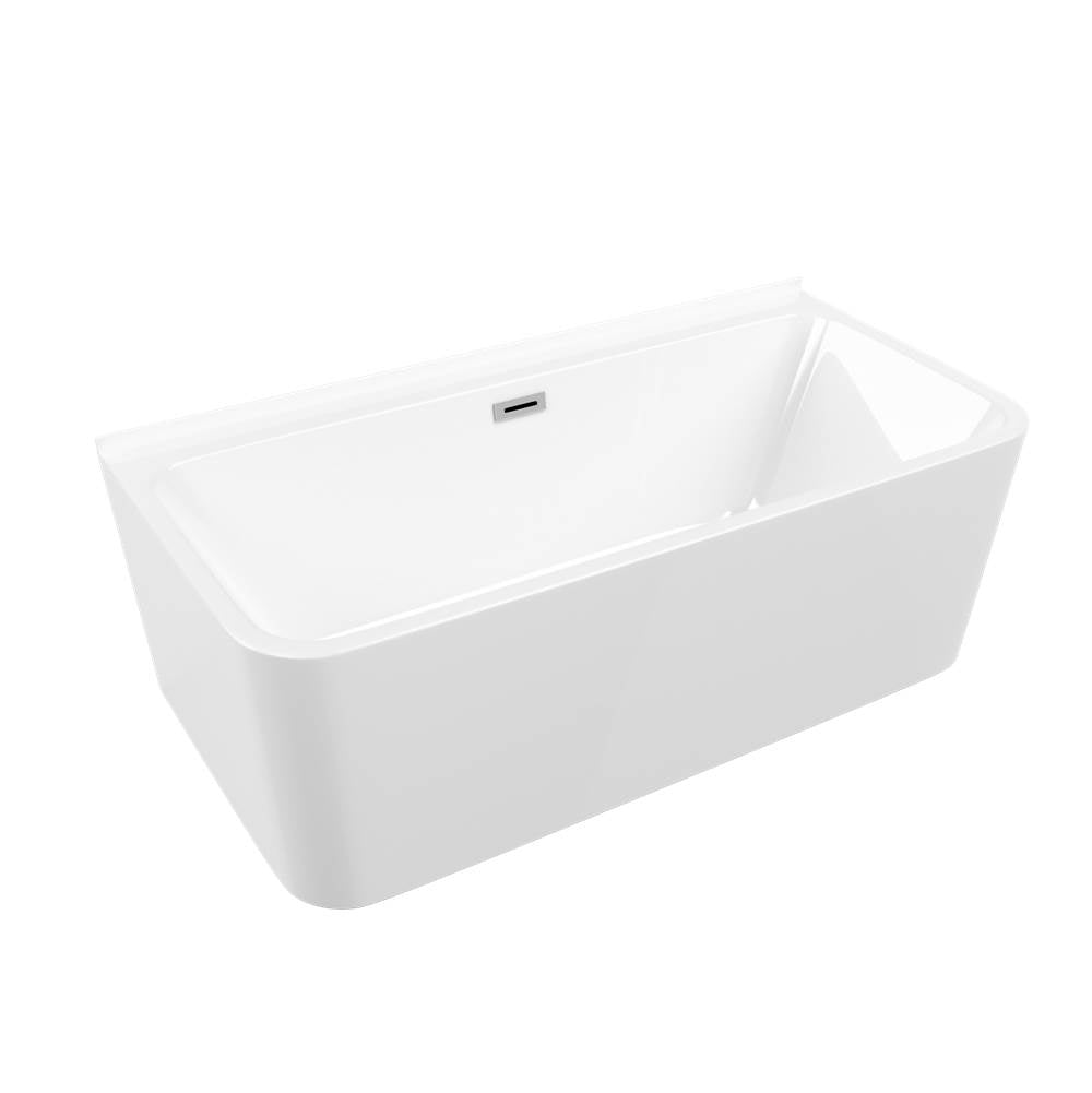 Jetta - Morgan 66x32 Rectangle Center Drain White Soaker Skirted - White