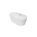 Jetta - Pandora - 59X32 Wht Freestand Tub Center Drain W/Chrome W&O Air - White