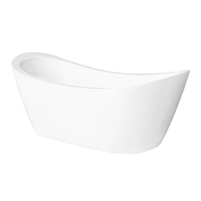 Jetta - Eclipse - 71X32 Wht Freestand Tub Center Drain W/Chrome W&O - White