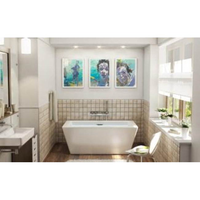 Jetta - Celeste - 67X32 Wht Freestand Tub Center Drain W/White W&O - White