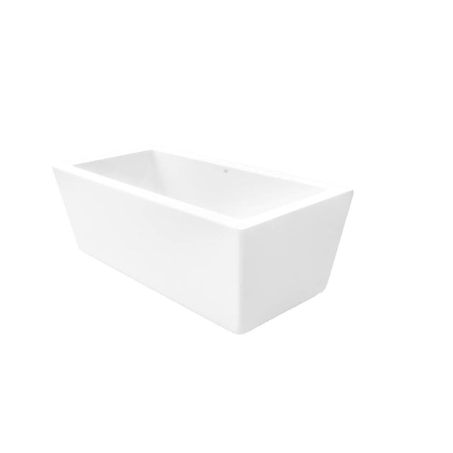 Jetta - Celeste - 67X32 Wht Freestand Tub Center Drain W/Chrome W&O - White