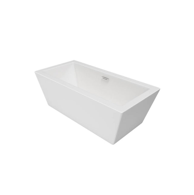 Jetta - Celeste - 59X32 Wht Freestand Tub Center Drain W/Chrome W&O - White