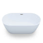 Jetta - Aldrin - 58X30 Wht Freestand Tub Center Drain W/White W&O - White