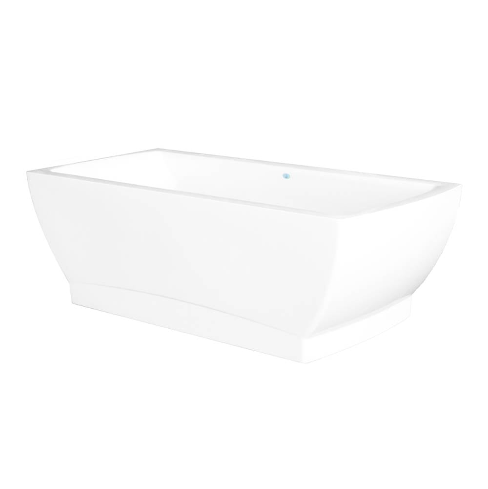 Jetta - Equinox - 65X35 Wht Freestand Tub Center Drain W/Chrome W&O - White