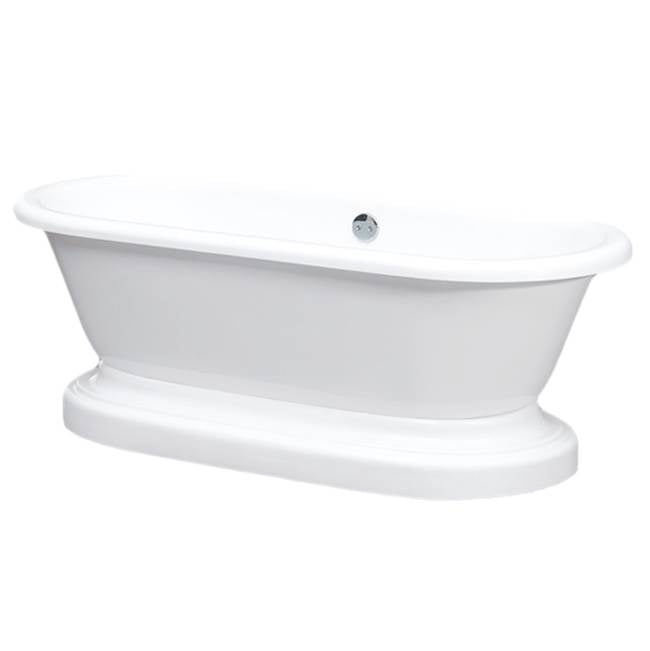 Jetta - Clara - 69X29 Wht Freestanding Tub With Brushed Nickel Feet - White With Brushed Nickel Feet