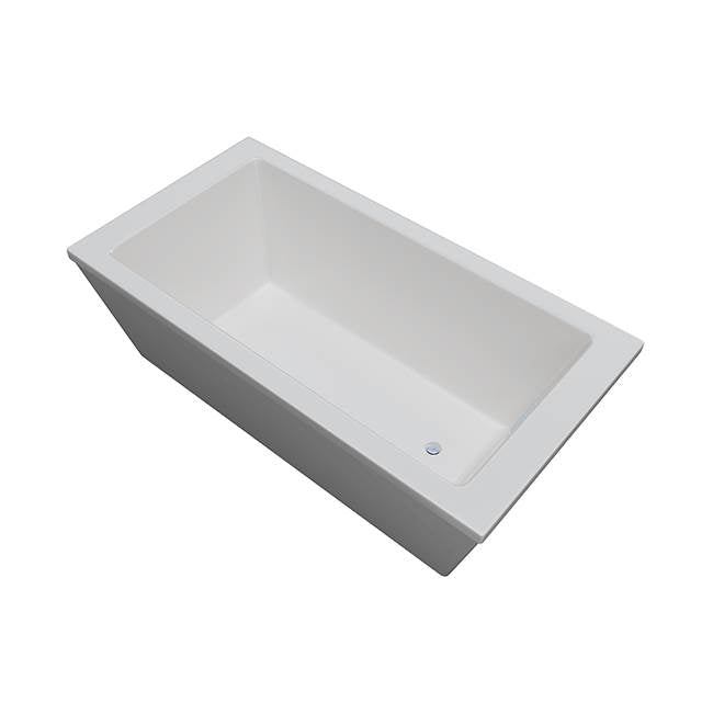 Jetta - Atlas - 2Pc 59X32 Wht Freestand Tub End Drain W/White W&O - White