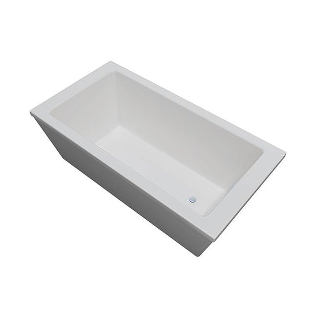 Jetta - Atlas - 2Pc 59X32 Wht Freestand Tub End Drain W/White W&O - White