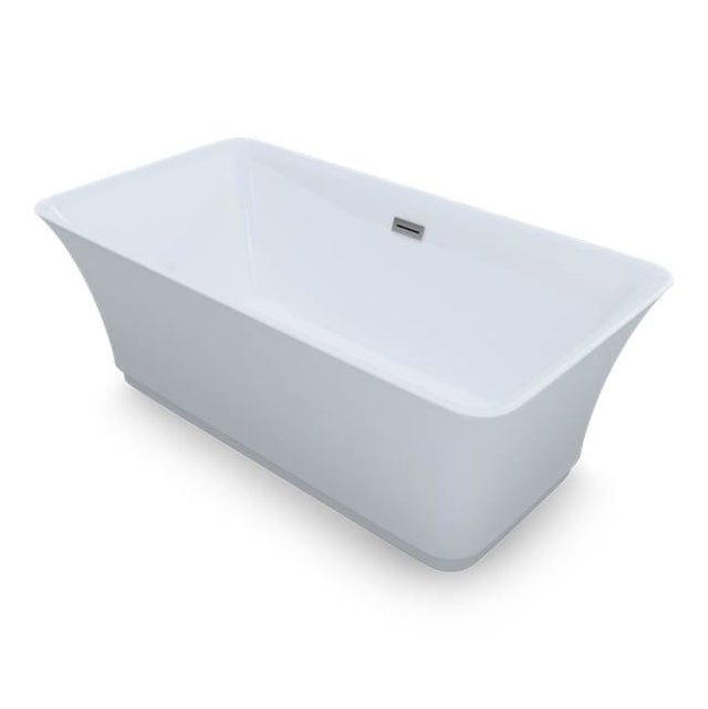 Jetta - Flare - 67X30 Wht Freestand Tub Center Drain W/Chrome W&O - White